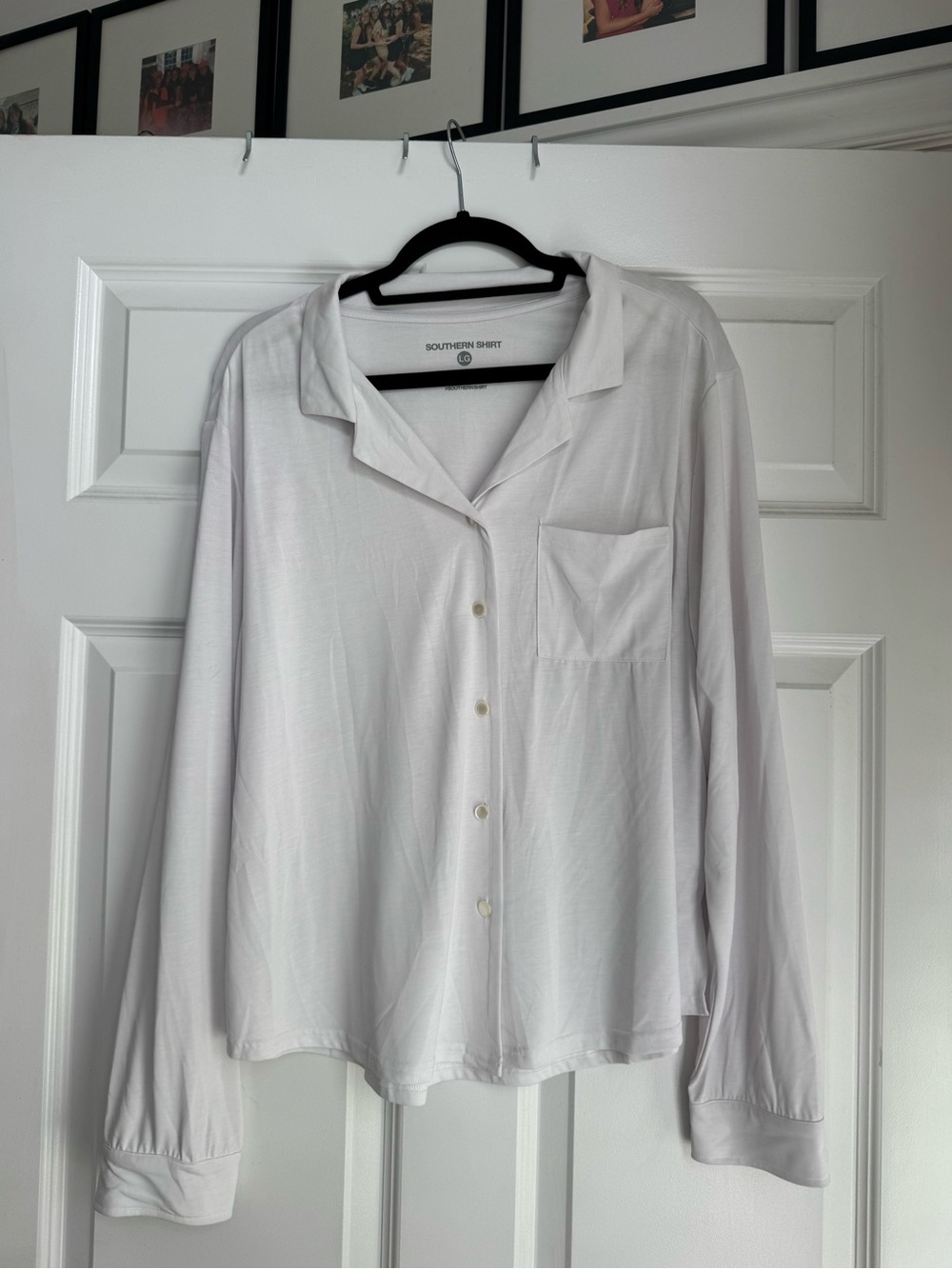 The Southern Shirt Company White Relaxed Button Front Top
